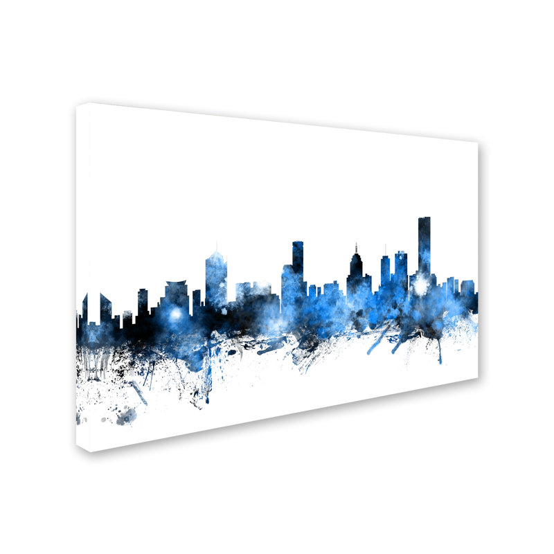 « melbourne australia horizon », reproduction d’impression sur toile tendue, H 22 po x l 32 po x P 2 po