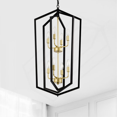 Luminaire suspendu moderne en métal 8 lumières