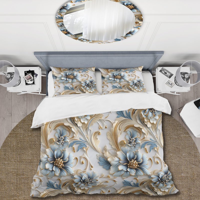 Literie Navjit, Housse de couette pour grand lit et 2 taies décor