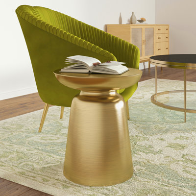 Shenna Handcrafted Solid Round Drum End Table