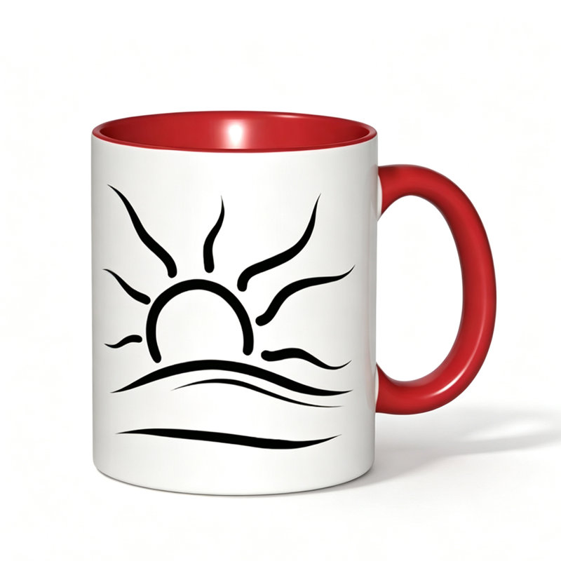 Minimalist Naturist Emblem Design, Non-Slip Ceramic Cup, Dishwasher Reusable Tea/Coffee/Milk/Water Cup.