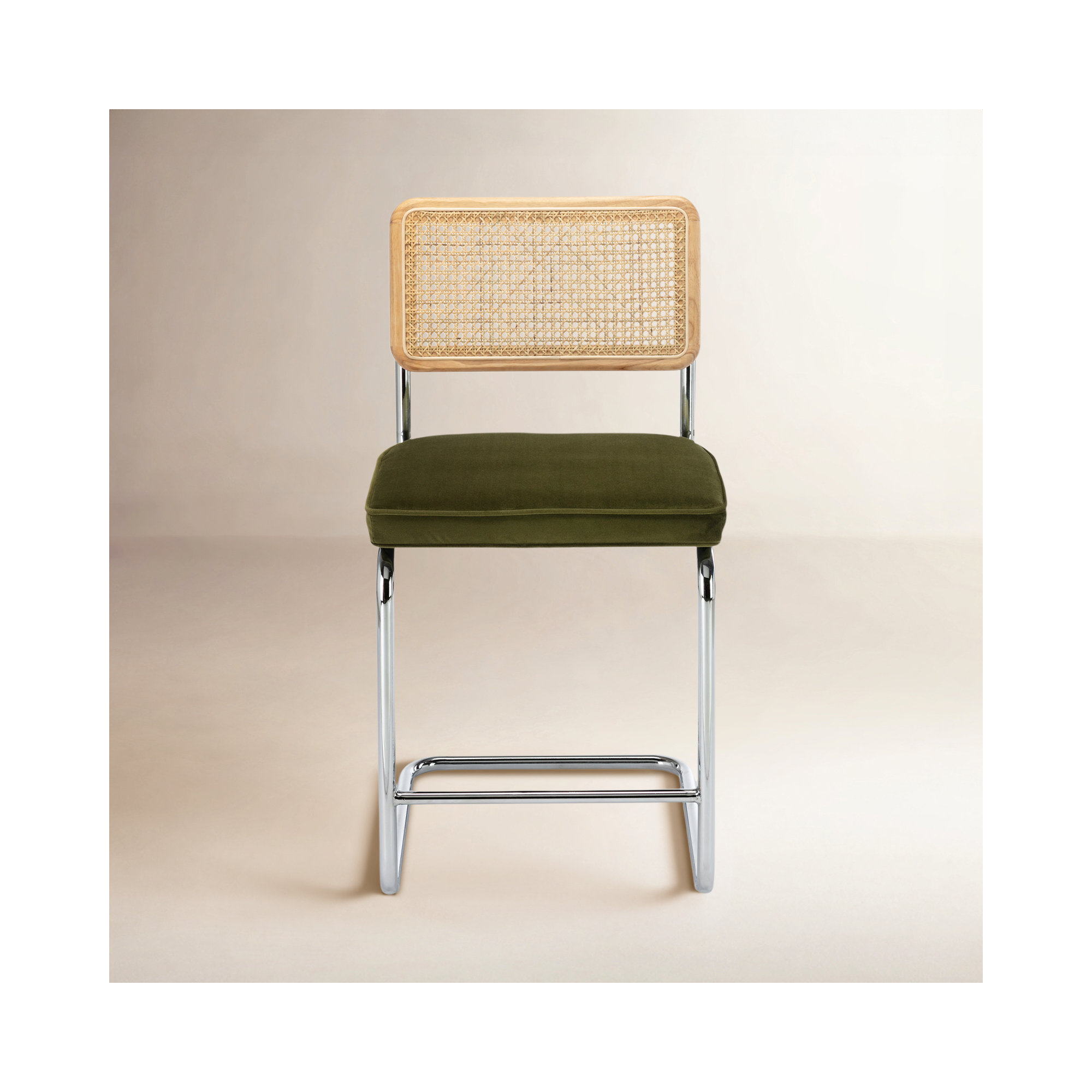 Walsh Velvet Bar & Counter Stool, Counter Stool (24” Seat Height), Olive