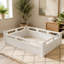 Lit plateforme double pleine grandeur avec garde-corps pleine longueur, base de lit double à profil bas, sans sommier tapissier, blanc-1380428996