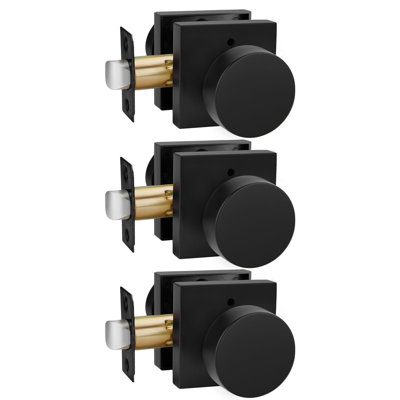 Faux boutons de porte décoratifs inactifs en alliage de zinc noir mat pour portes de placard, ensemble de 3 (6 pièces)