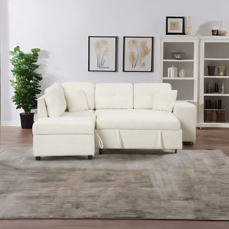 Canapé modulaire 2 pièces Chyleen, Chenille crème