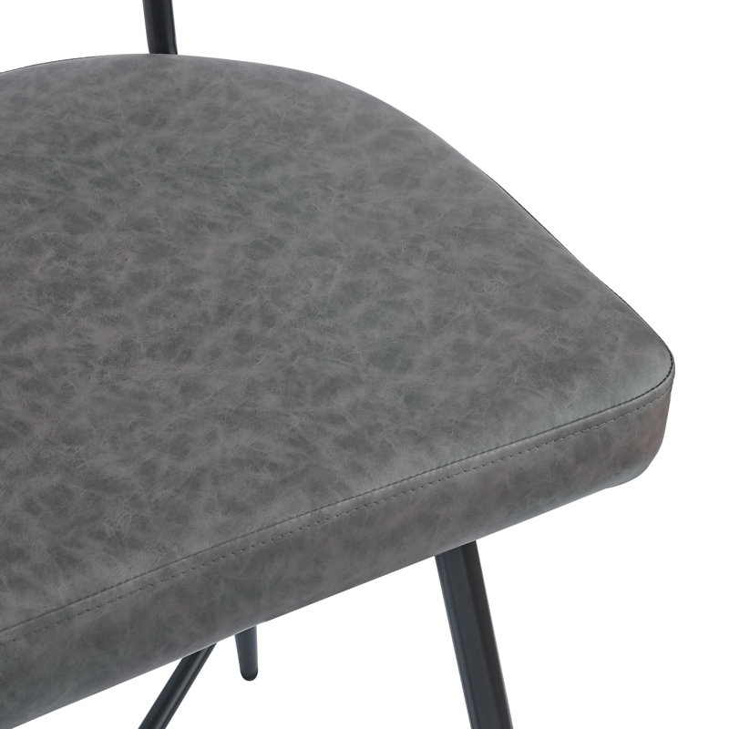 Hanriette 26''Retro PU Leather Counter Stools, Gray
