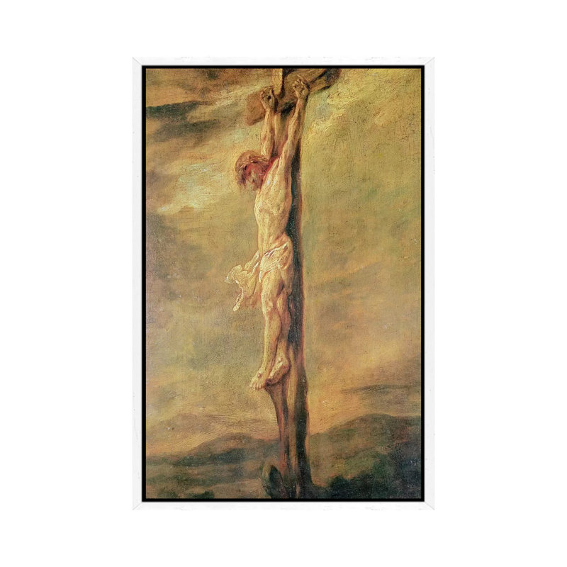 Christ On The Cross, C.1646 by Rembrandt Van Rijn - Painting on Canvas, 66.04cm H x 45.72cm W x 3.81cm D, White Framed