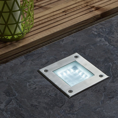 Chrome Integrated LED Glass Deck Light