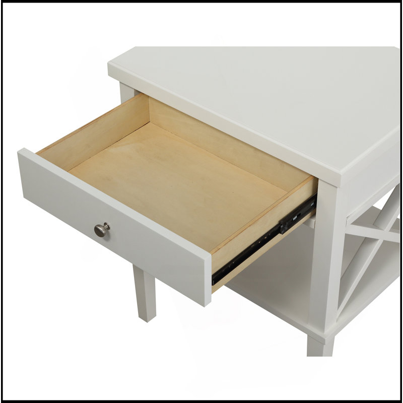 Table de chevet Madison, Blanc