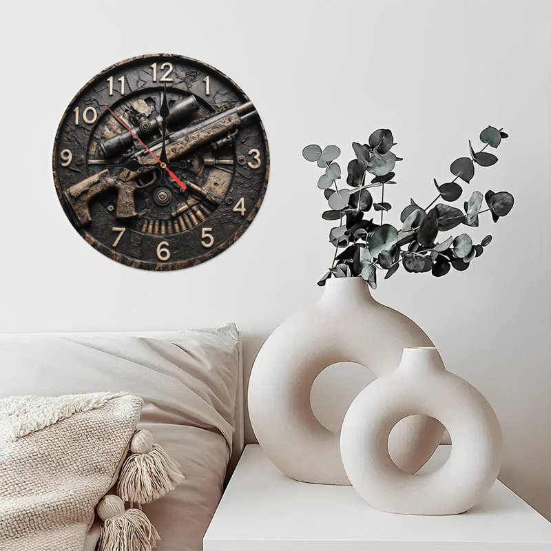 Horloge avec fusil et munitions