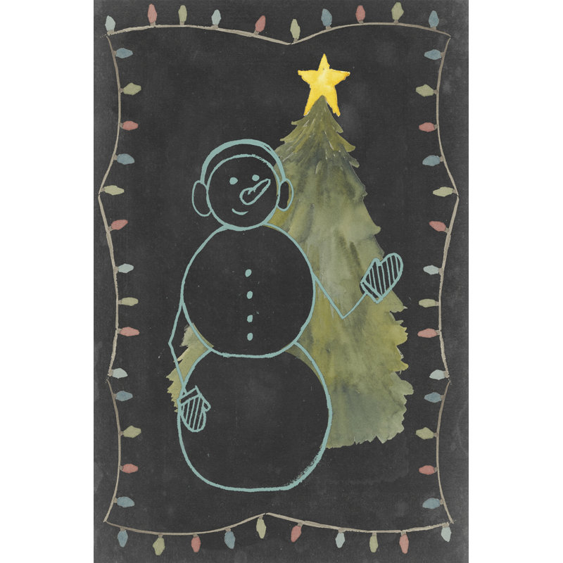 Chalkboard Snowman II by Grace Popp - Wrapped Canvas Painting, 76cm H x 51cm W x 3.8cm D