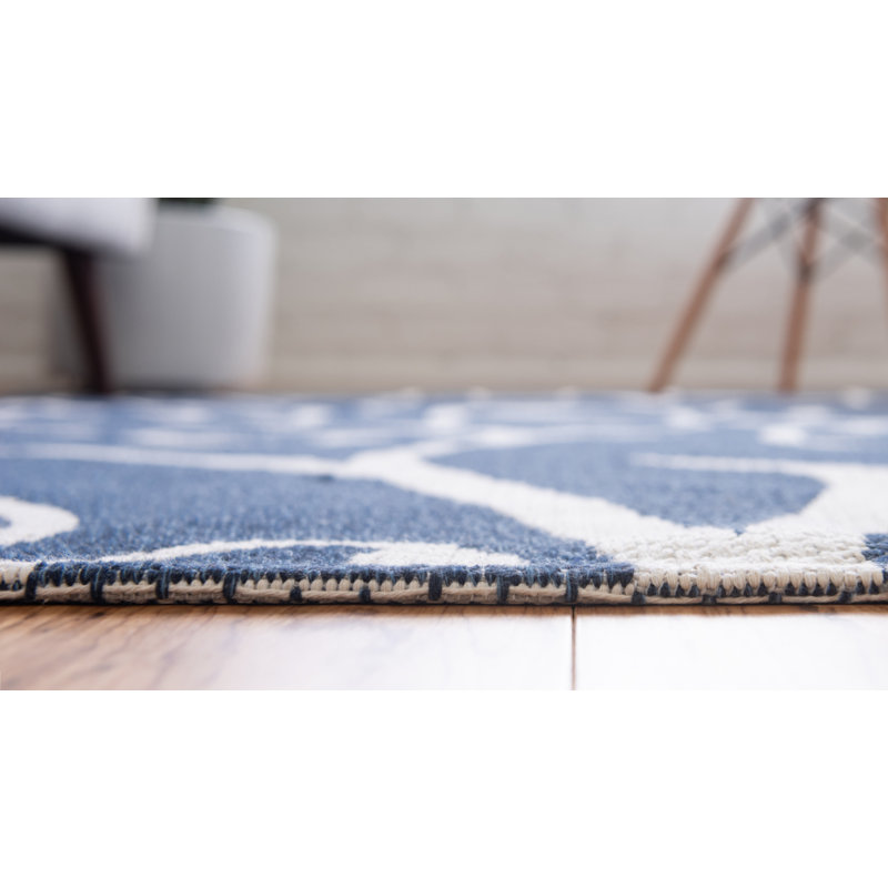 Alexei Cotton Damask Indoor Rug, Rectangle 6'4" x 9'