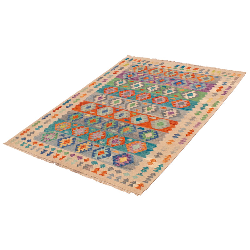 Tapis orange 5 pi 9 po x 7 pi 8 po Aedin One-of-a-Kind