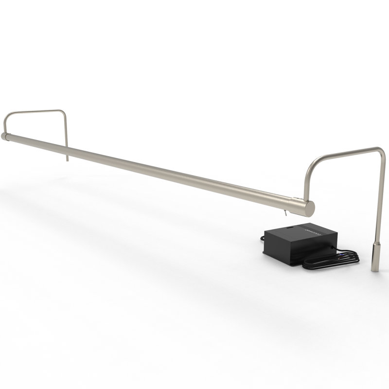 Luminaire de galerie Tru-Slim avec prise et télécommande, H 9 po x l 21 po x P 9 po, Nickel satiné, H 9 po x l 43 po x P 9 po