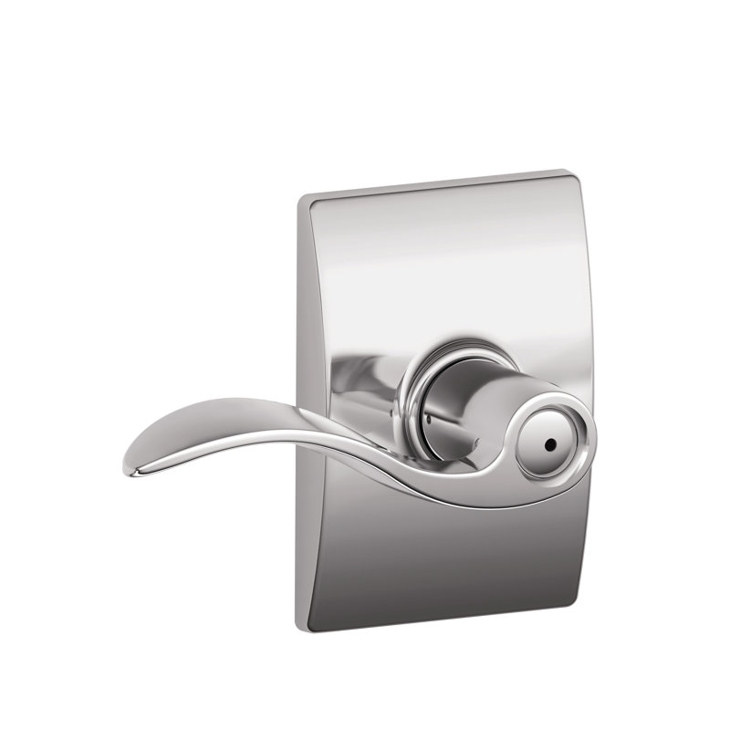 Accent Lever with Century Trim Bed and Bath Lock, Bright Chrome