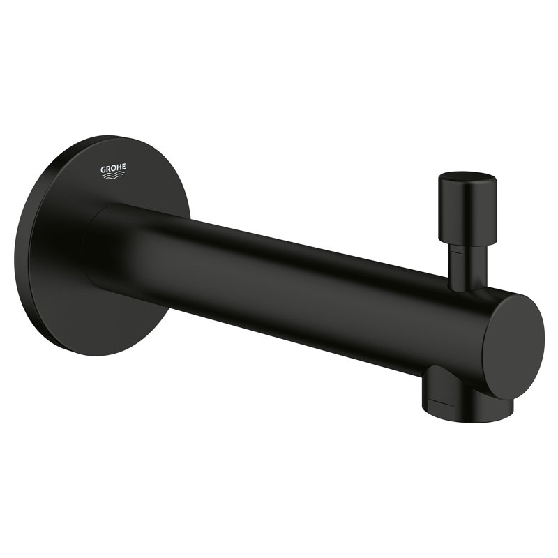 Concetto™ Single Handle Wall Mounted Tub Spout Trim with Diverter, Matte Black