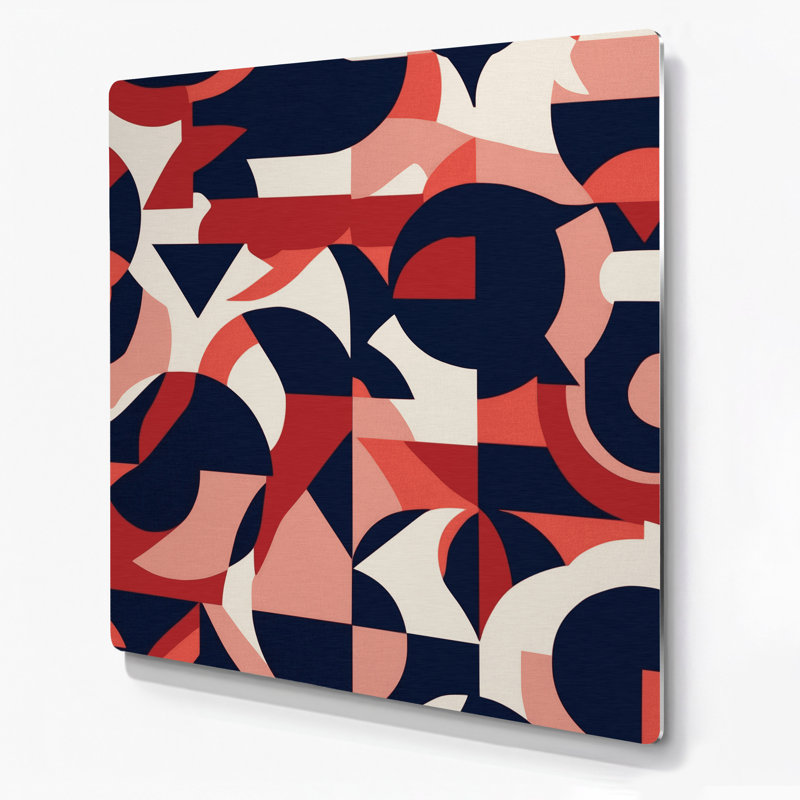 «Abstract Shapes 99», art mural en métal bleu, H 12 po x l 12 po