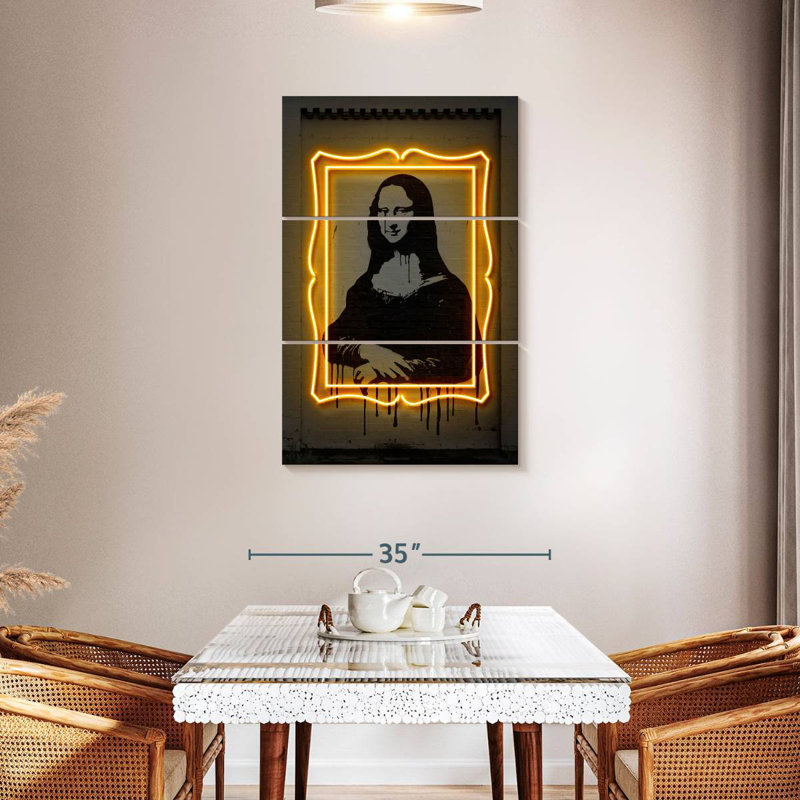 Leisha Mona Lisa illuminée, H 45 po x l 28 po