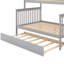 Lit superposé simple au-dessus d'un lit double avec escalier et lit gigogne, gris - Espace de sommeil confortable et stable-1543231931