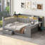 Full Upholstered Daybed With Desk, Charging Station And Storage-619856055