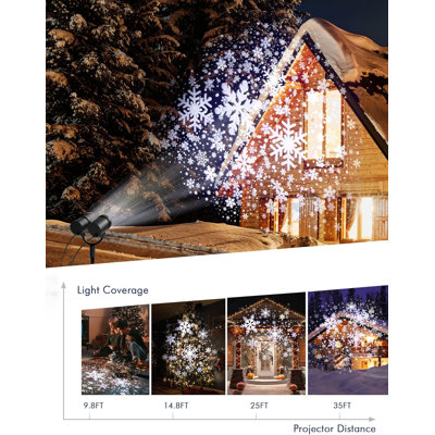 Christmas Double Head Snowflake Projection Lights,  Outdoor LED Christmas Lights IP65 Waterproof, Rotating Snow Lamp Brighter LED Landscape For Xmas Holiday Party Decoration