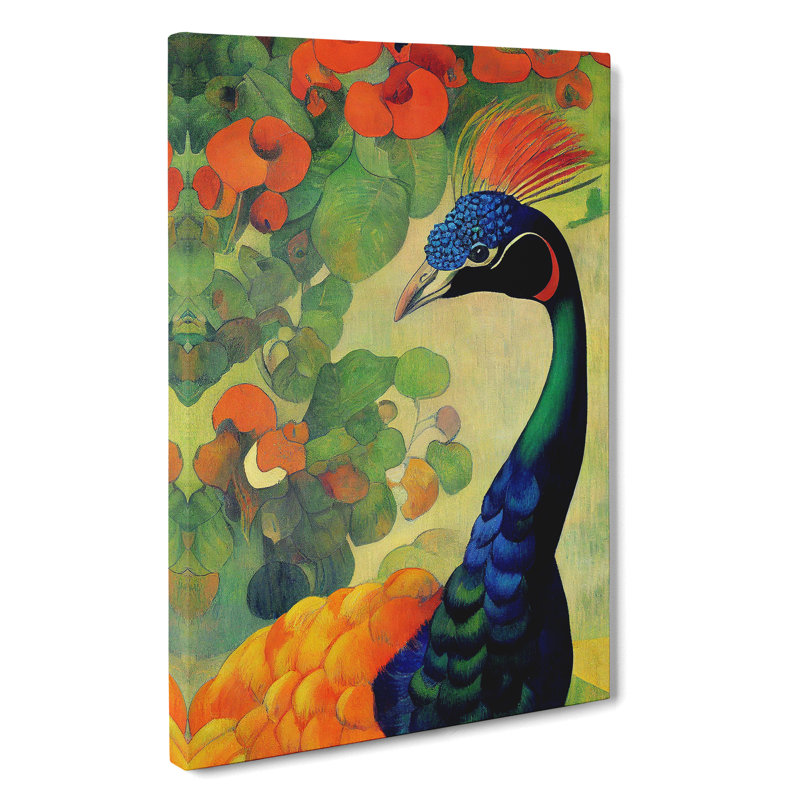 Painted Peacock No.1 - Wrapped Canvas, 50cm H x 35cm W x 3cm D