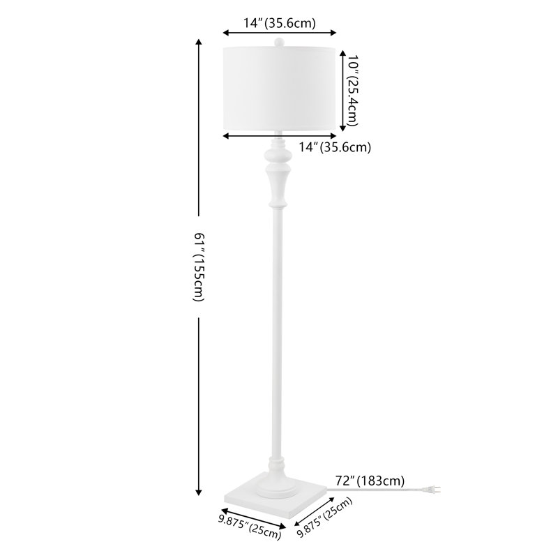 Wein 61'' Traditional Floor Lamp, White