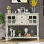 Console rustique avec tablette inférieure et armoires en verre, parfaite pour le rangement et la décoration de salon de ferme.-1129220681