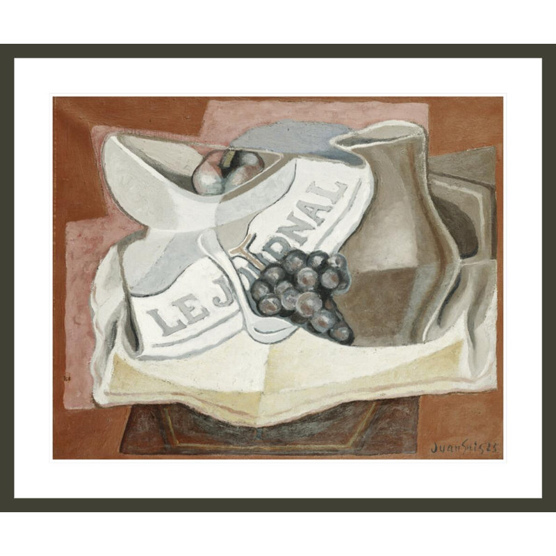 «The Bunch of Grapes» par Juan Gris, impression giclée sur cadre, H 33,5 po x l 39,84 po