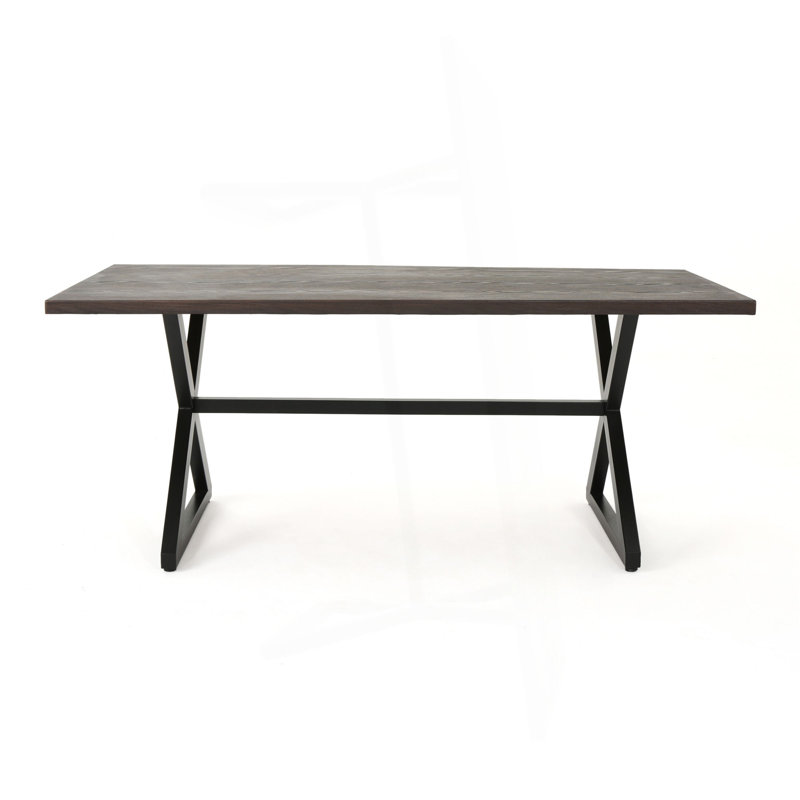 Rolando Outdoor Aluminum Dining Table With Steel Frame