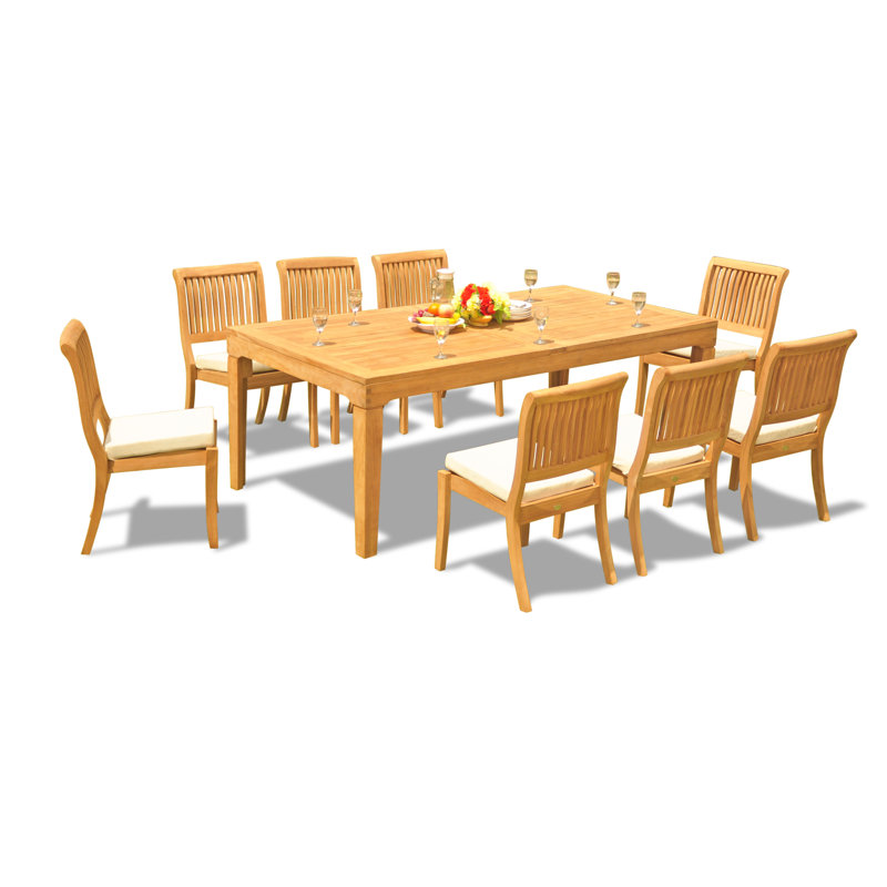 Ensemble repas 9 pièces teck Matamoros