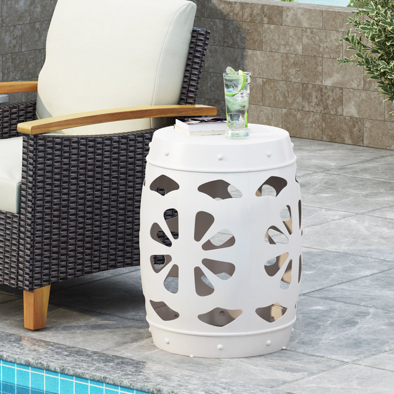 Table d'appoint en fer, table de bout, petite table de bout Kunala , Blanc