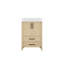 Ensemble de meuble-lavabo simple autoportant 24 po Aura avec plateau et dosseret en marbre d'ingénierie Aura-365611728