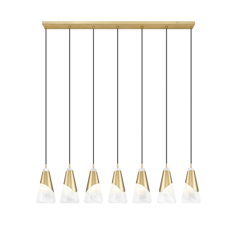 Lustre linéaire Jamess, Doré, 7 lumières