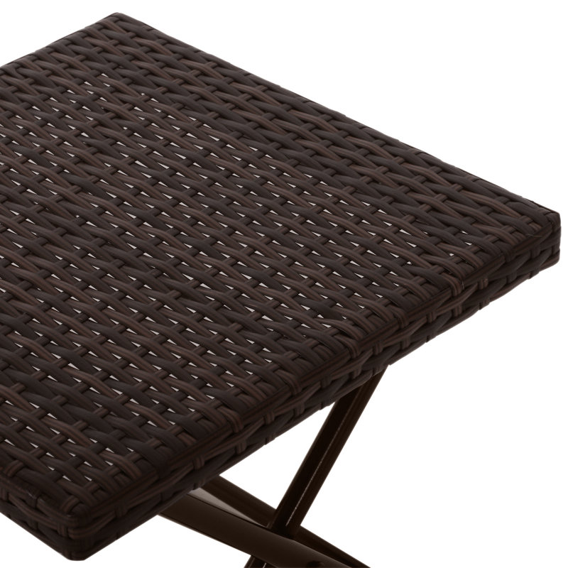 Table basse de jardin pliante en osier