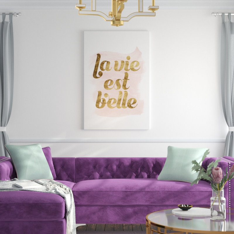 La Vie in Pink III by Grace Popp - Typography Print, 122cm H x 81cm W, Wrapped Canvas