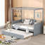 Lit de jour à baldaquin simple avec lit gigogne simple, gris (ancien SKU: WF308885AAE)-827942509
