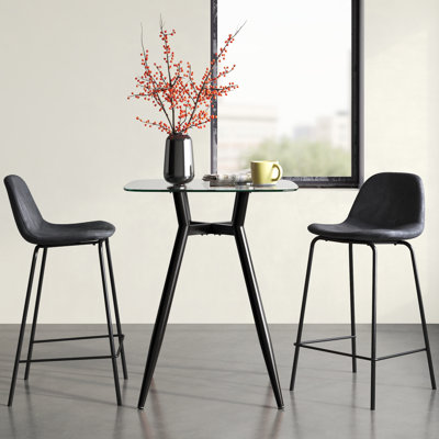 Palermo Glass Top Metal Base Dining Table