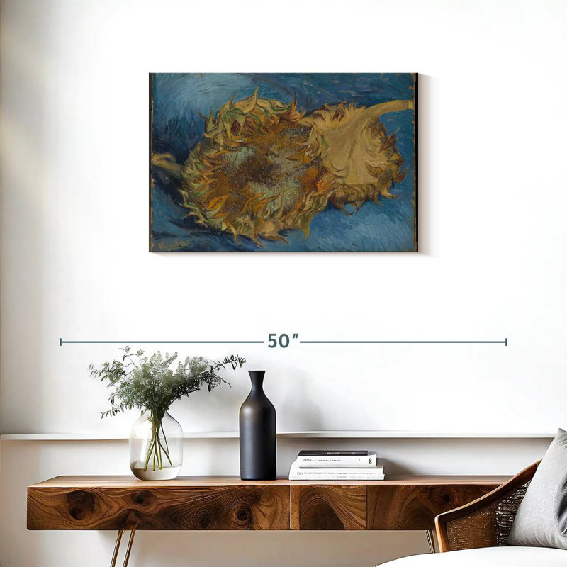 Harnek nature morte avec deux tournesols, H 20 po x l 30 po