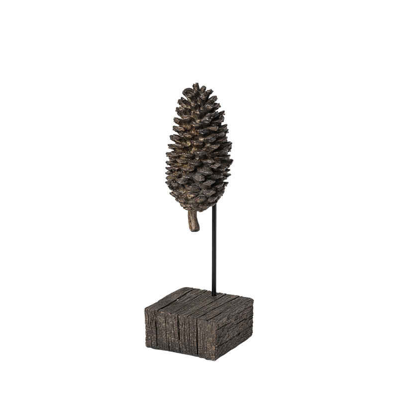 Petite pomme de pin en résine Gillett, H 11 po x l 4 po x P 4 po