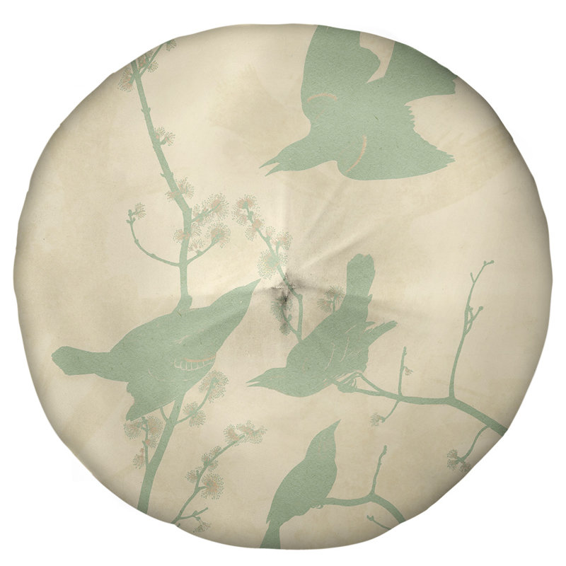 Coussin de plancher rond, 31,5 po x 63 po, Jaune / vert