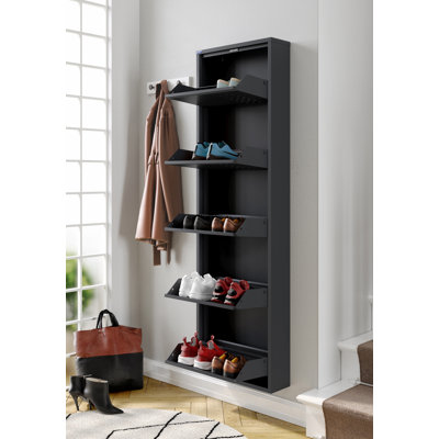 Trous avant de l'armoire à chaussures antibactérienne en métal à 5 niveaux