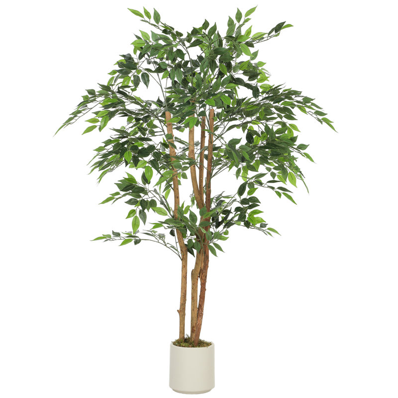  120cm Artificial Ficus Tree, Faux Plant for Home Decor, 150 cm x 65 cm 