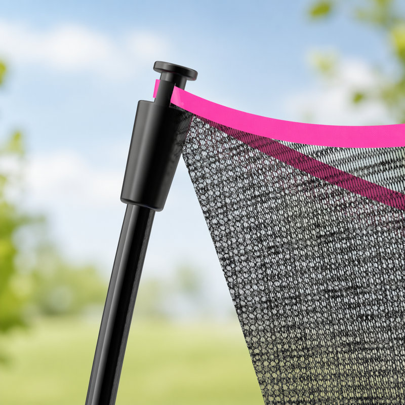 Trampoline rose foncé de 55 pouces avec enceinte sécuritaire et cadre galvanisé durable pour le plaisir en famille
