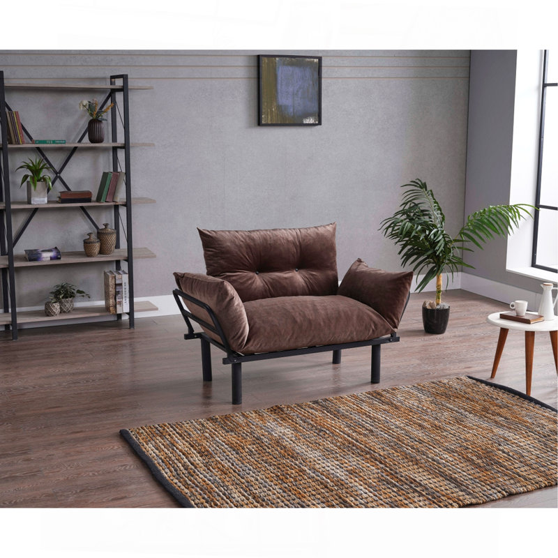 Ewald Upholstered 49'' Sofa, Brown Chenille