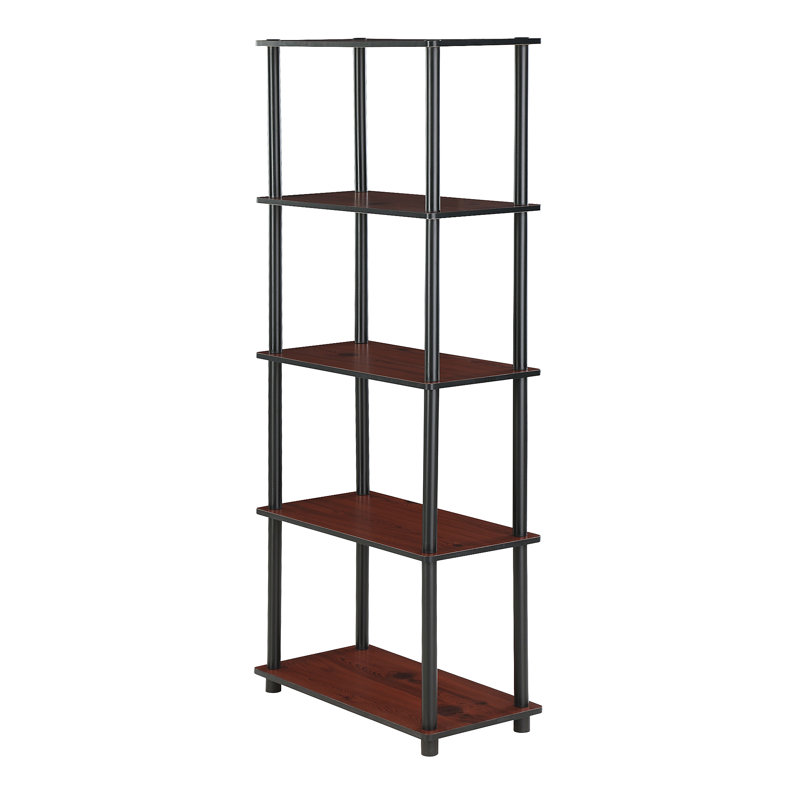 Maxine 59.9cm W Manufactured Wood Shelving Unit, Dark Cherry/Black