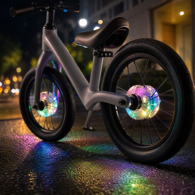 Liquide réparateur 350 Ah, éclairage DEL RVB divisé pour roue de vélo, lumière colorée agréable pour les yeux pour une sécurité nocturne optimale à vélo