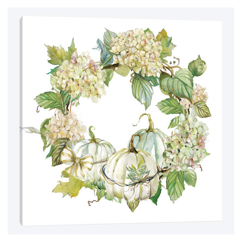 " End Of Summer: Wreath " by Carol Robinson, 26" H x 26" W x 1.5" D, Wrapped Canvas, No Mat