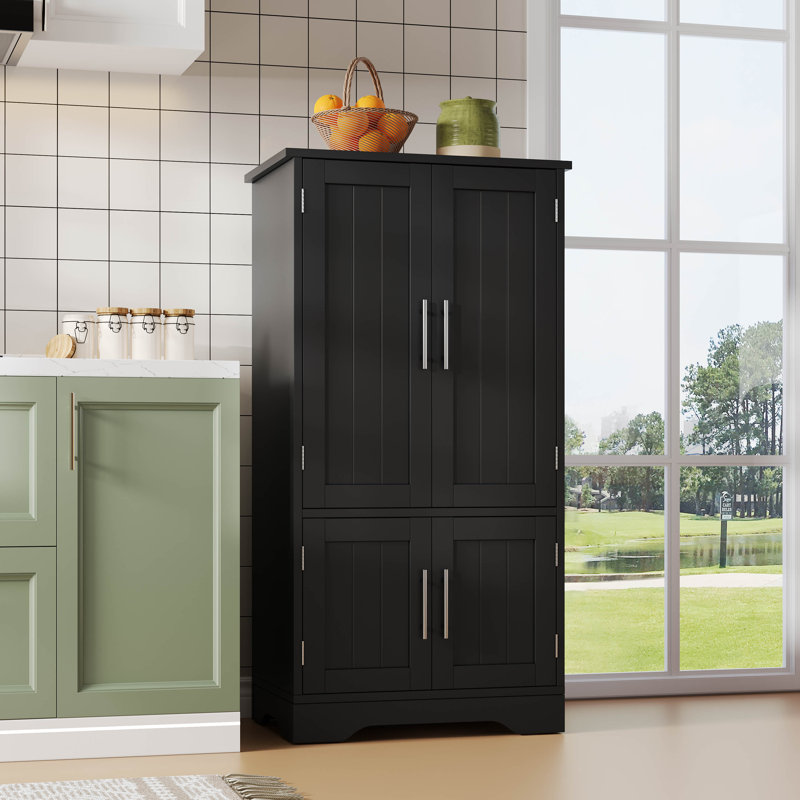 120cm Kitchen Pantry, Black