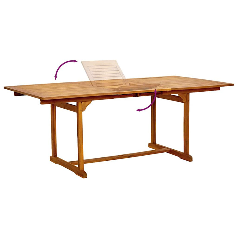 Patio Dining Set Extendable Rectangular Table, 5 Pieces: Table, 4 Chairs, 75cm H x 150cm W x 100cm D, Cream